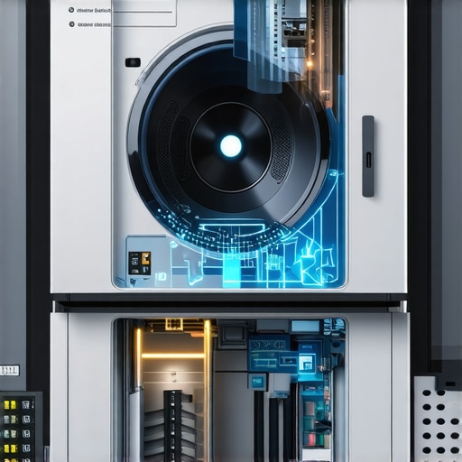 Illustration of a smart dryer's internal components with sensors and Wi-Fi modules