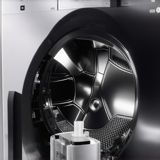 Interior components of a smart dryer showing sensors and connectivity features.