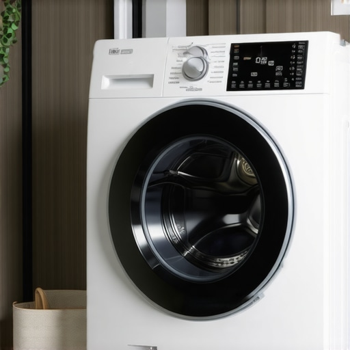 High-tech smart dryer with digital interface and connectivity features in a modern laundry room