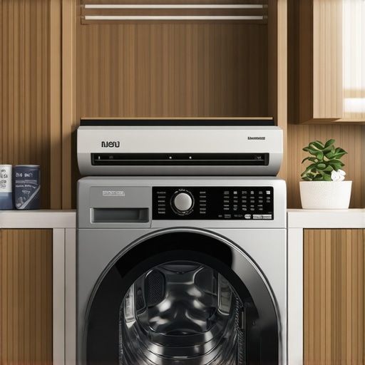 Modern smart and heat pump dryer with Wi-Fi connectivity in a contemporary laundry space