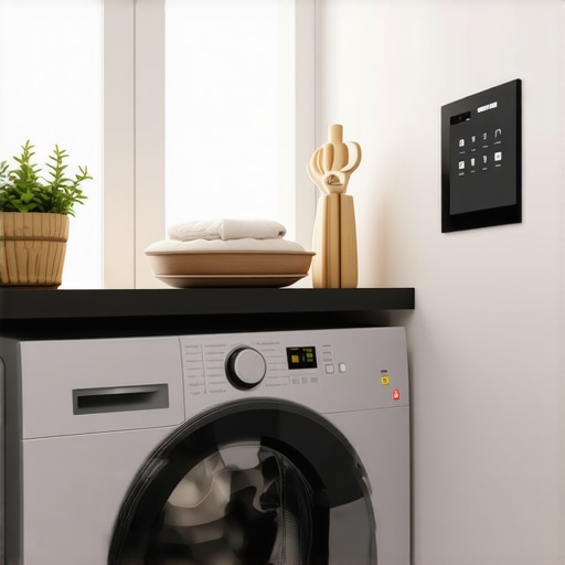 Modern laundry room with energy-efficient heat pump dryer and smart controls