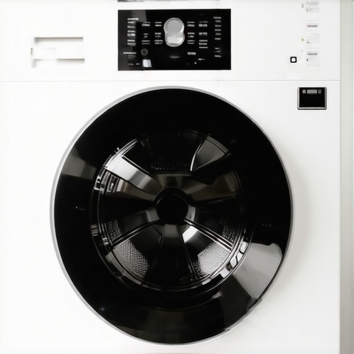 Modern smart gas and heat pump dryer with digital controls and sensors in a laundry room