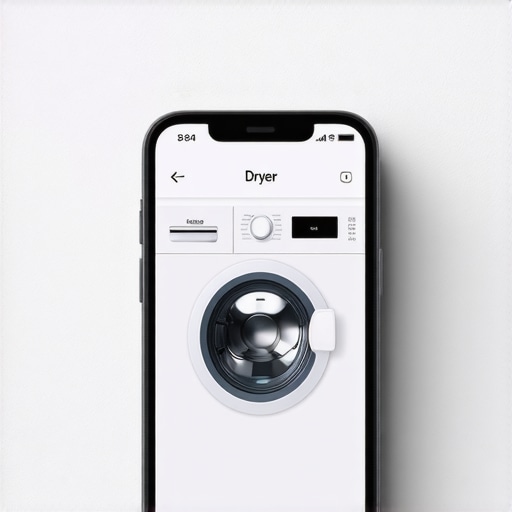Close-up of a smartphone showing a smart dryer app with adjustable settings for energy efficiency.