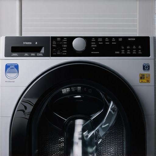 Close-up of a high-tech smart gas dryer showing digital control panel and sensors.