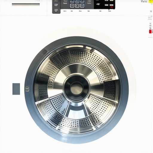 Close-up of a smart dryer with digital sensors and control panel.