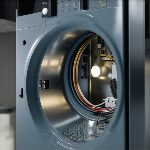 Close-up of sensors and wiring inside a gas dryer for troubleshooting