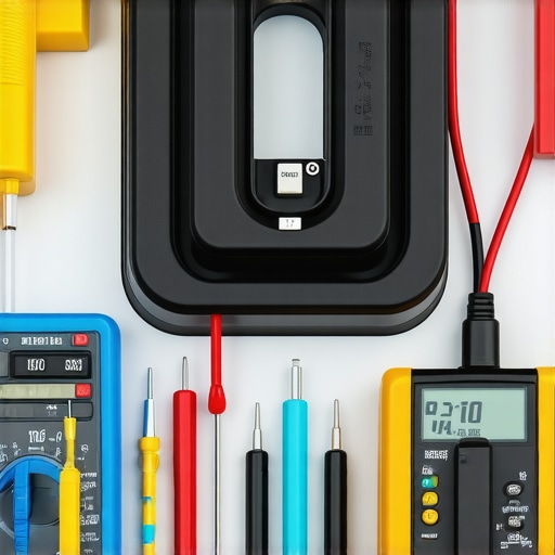 Technician testing gas dryer igniter and flame sensor with a multimeter in a repair setting.